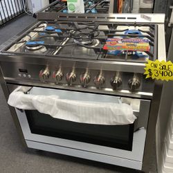 5 BURNER STAINLESS STEEL RANGE