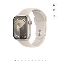 Apple Watch Series 9 GPS 41mm Starlight Aluminum Case with Starlight Sport Band - S/M. Fitness Track