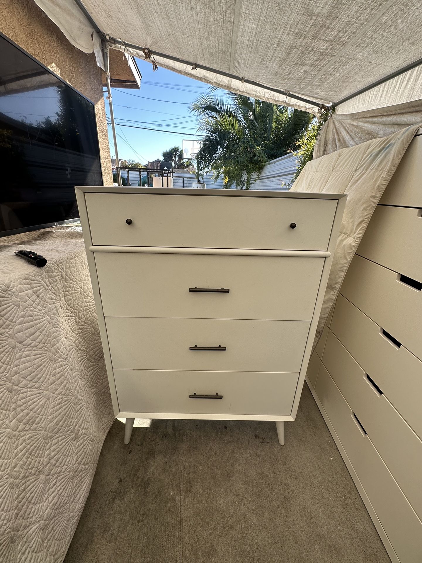 White Mid Century Modern Dresser