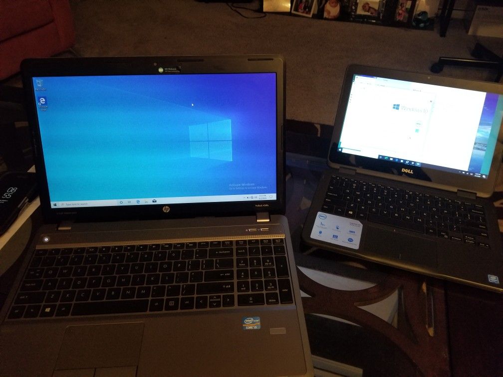 Mini Laptop Dell and big Hp core i3.