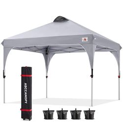 10-ft x 10-ft Square Gray Pop-up canopy