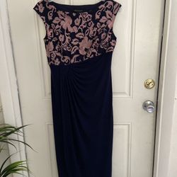 Women’s Blue And Rose Gold Dress.