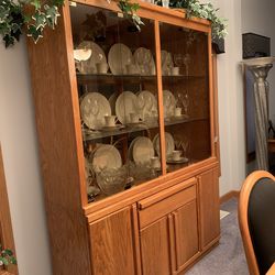 Oak China Cabinet $225