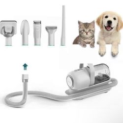 Pet Grooming Kit & Vacuum Suction with 5 Professional Grooming Shedding Tools for Dogs Cats