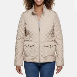 New - Tommy Hilfiger Ladies' Diamond Quilted Jacket, Tan M