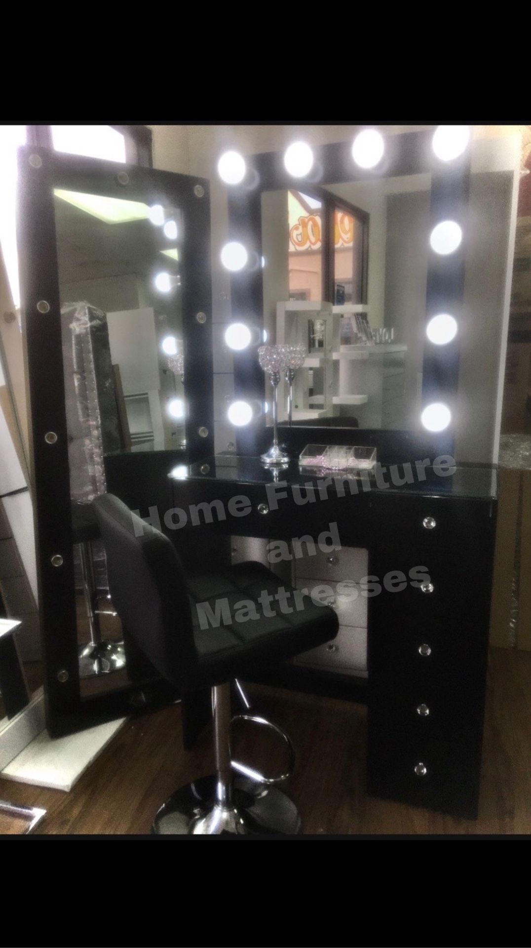 Vanity Set Dresser Hollywood Mirror LED Lights Makeup Table✨New