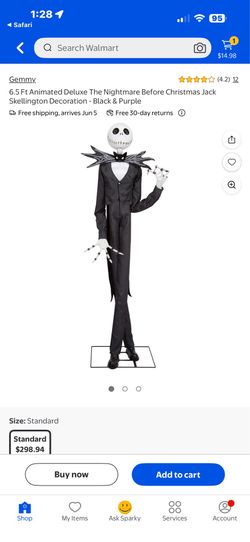 Jack Skellington 6’5 plug in moving statue