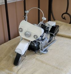 Vintage Police Motorcycle Metal Display Decoration Piece.