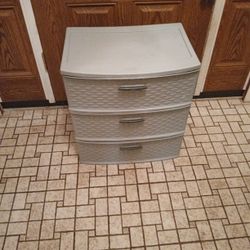 Sterlite Three Drawer Light Grey Plastic Storage Unit 