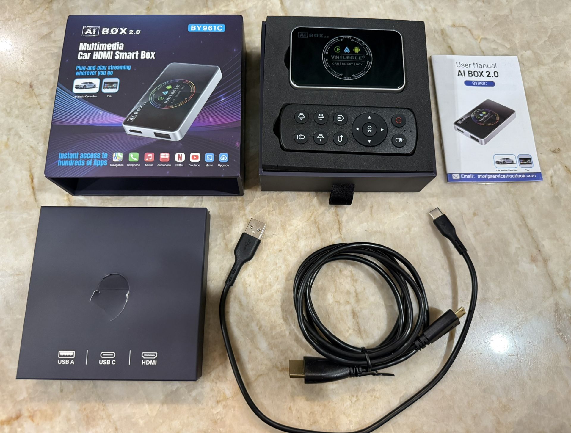 4-in-1 Wireless CarPlay Adapter & Android Auto Wireless Adapter, Stream Netflix, YouTube, and More, Split-Screen & Mirroring, for Cars with OEM Wired