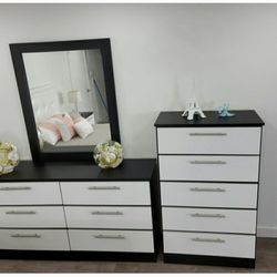 Dresser With Mirror And Chest 💎 Cómoda Con Espejo Y Gavetero