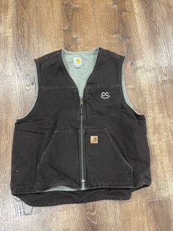 Carhartt brown vest with grey lining size XL