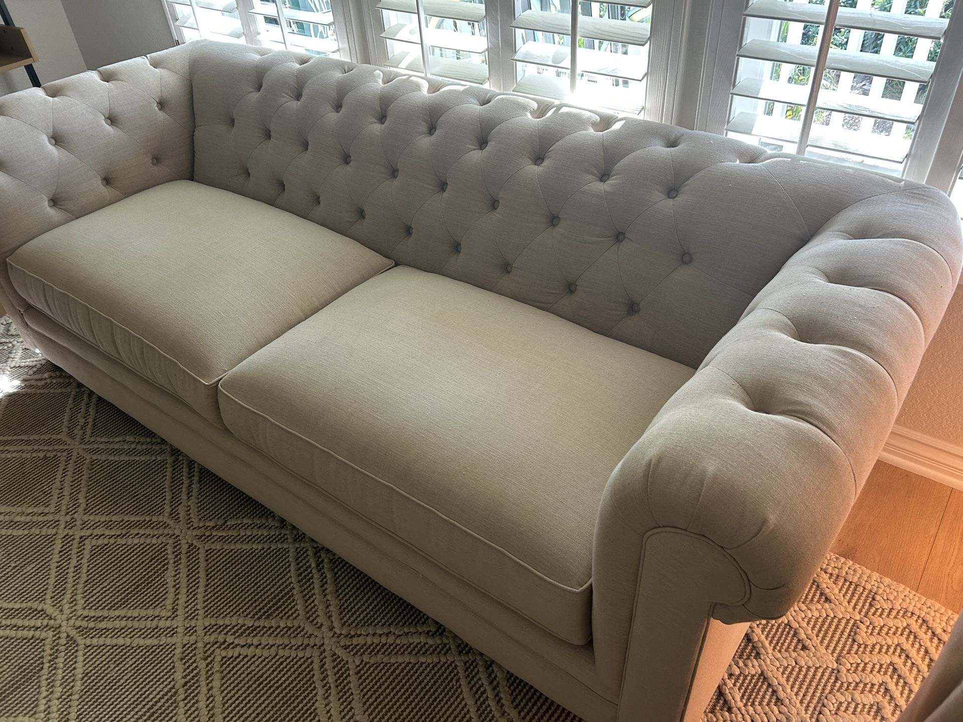 Couch & Matching Love Seat Natural Linen