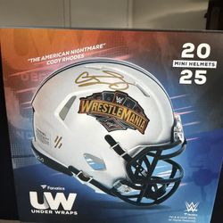 WWE Signed Jimmy USO 3/5 Mini Helmet 