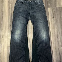 Custom flared blue jeans y2k