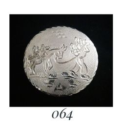 2" Solid Sterling Silver Handcarved Burro & Figure Pin Pendant. Made in Mexico, signed