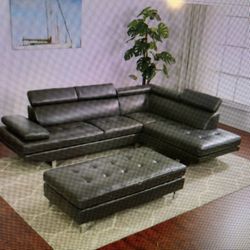 COMFY NEW IBIZA SECTIONAL SOFA AND OTTOMAN SET ON SALE ONLY $1099. FINANCING AVAILABLE 