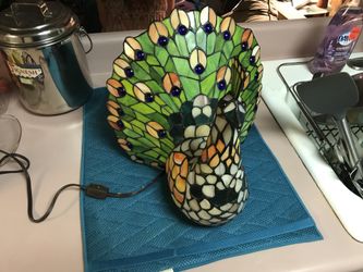 Stain glass peacock