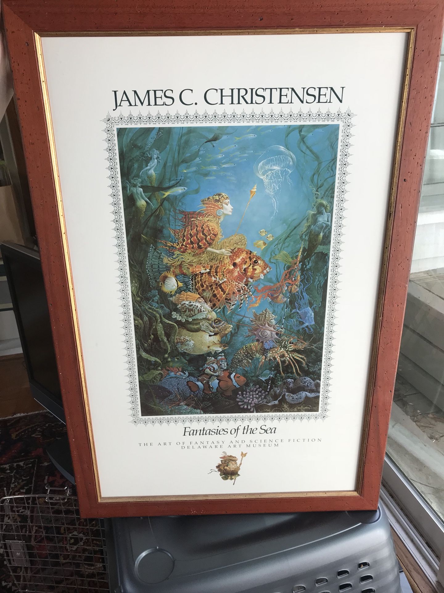 James Christensen Fantasies of the Sea Signed Poster, Mint, Framed w/First Ed.