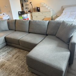 Crate & Barrel 3 piece grey sectional 