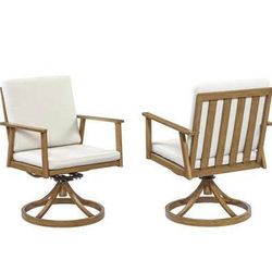 Assembled New Set of 2 Outdoor Swivel Patio Dining Chair Set of 2 Pieces Outdoor Aluminum Patio S