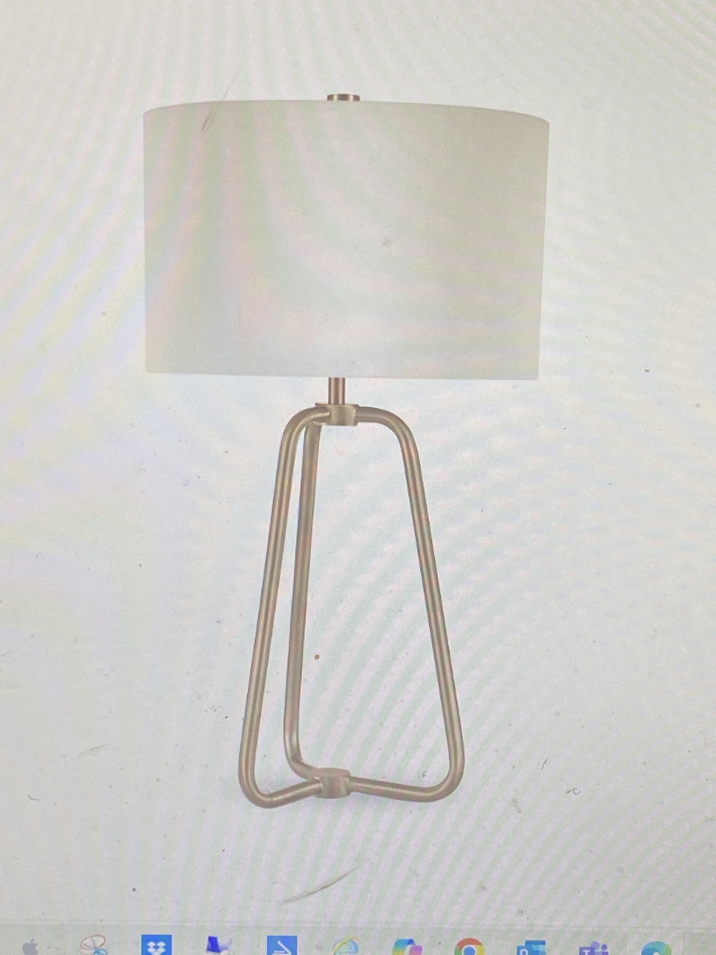 Mid-century Modern Table Lamp With Matte Gold Metal Base And Drum Fabric Shade By Hudson&Canal H25.5 Marduk