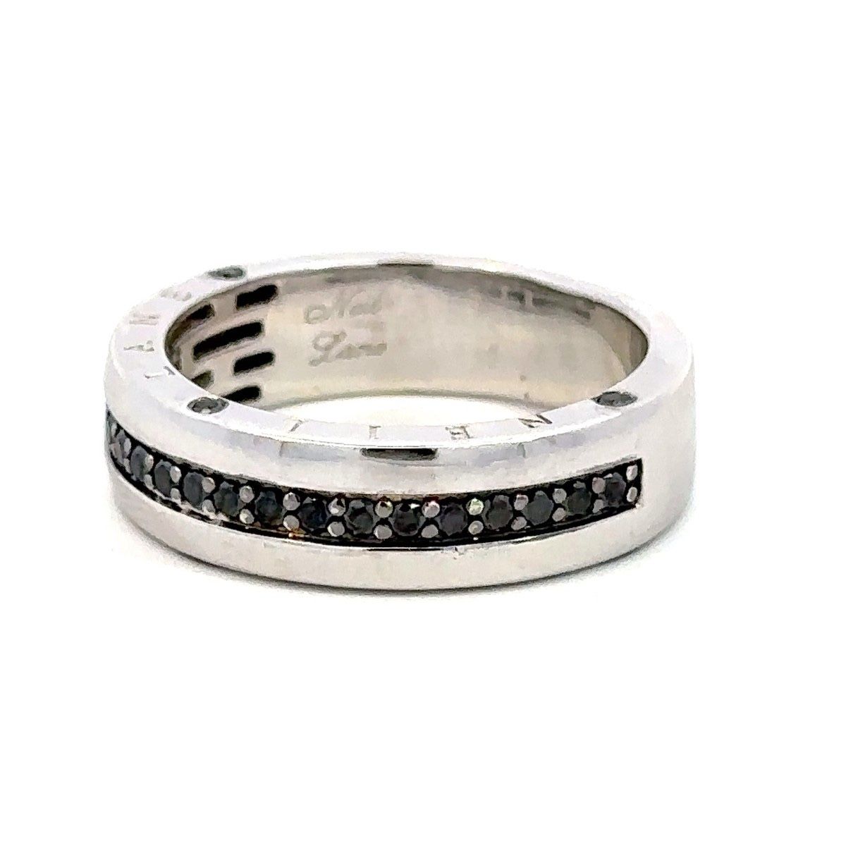 Neil Lane 14K White Gold And Black Diamond Men's Wedding Band Ring Size 9