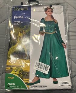 Fiona Shrek movie Halloween costume with wig size child x large 14-16 or women’s small
