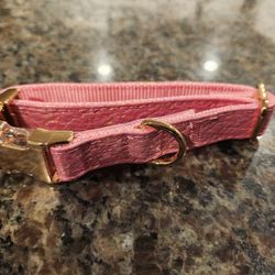 New Never Used SMALL Pink  And Gold Gemstone Sparkly Dog Collar 