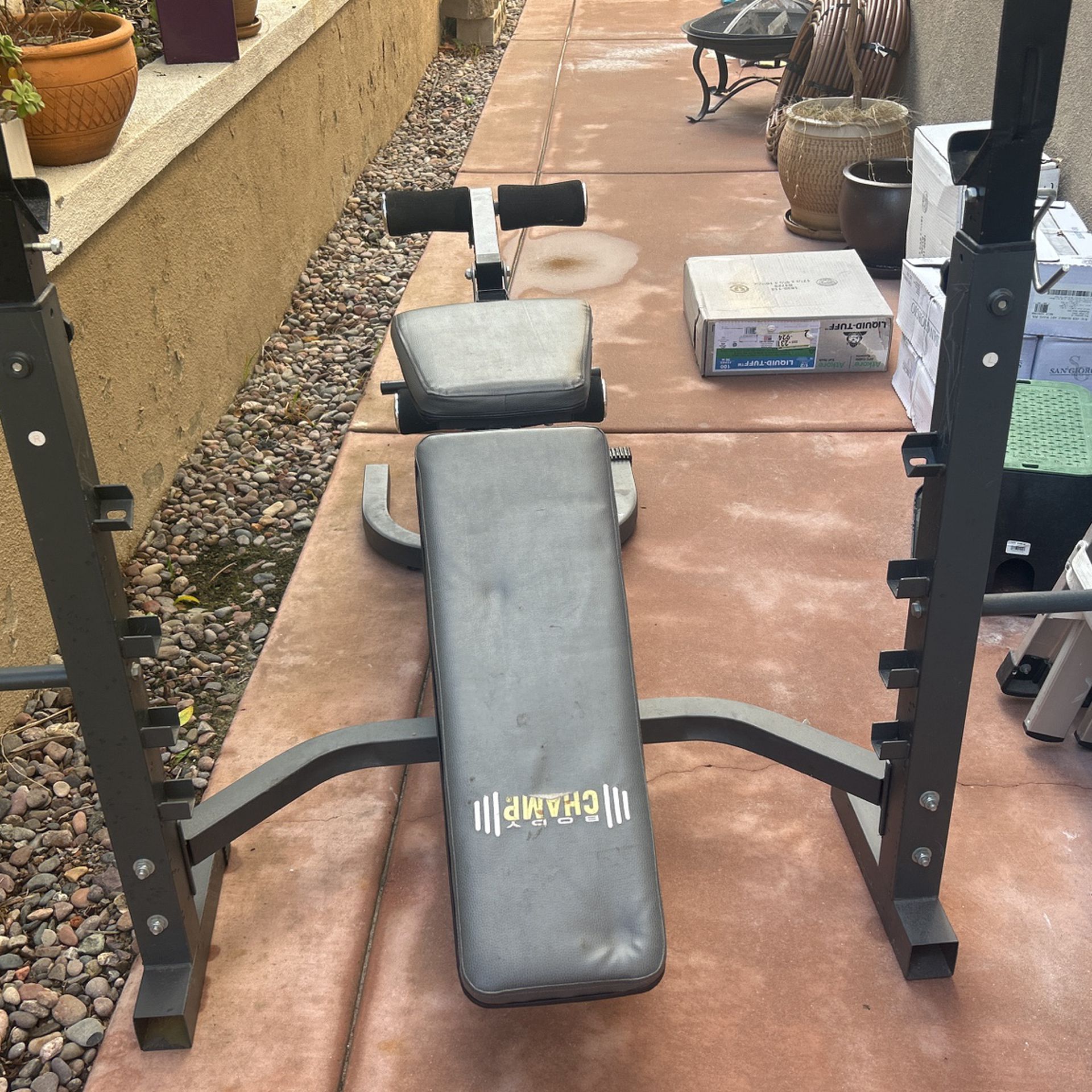 300Lbs + Weights  Bars And Bench Press 