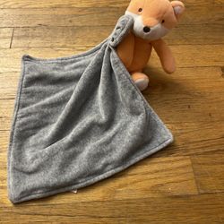 Carters Orange Fox Lovey Security Blanket 10.5 x 10.5 Rattle Inside Baby Toy for Sale in Floral Park NY OfferUp
