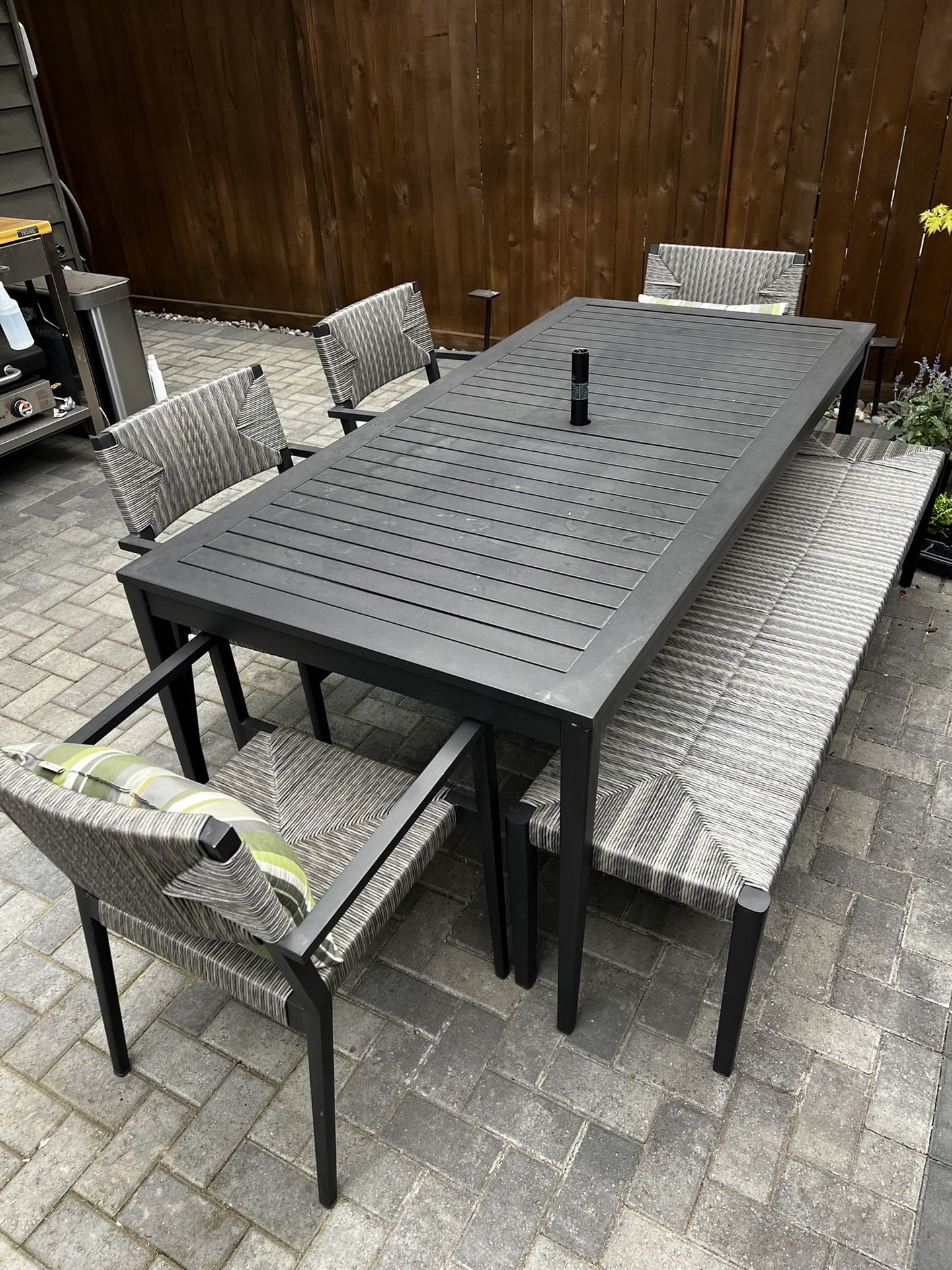 Crate & Barrel Outdoor Table With Chairs