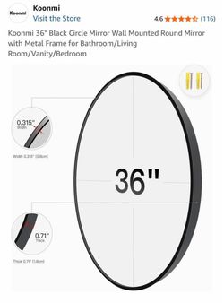 36” Black Rimmed Mirror
