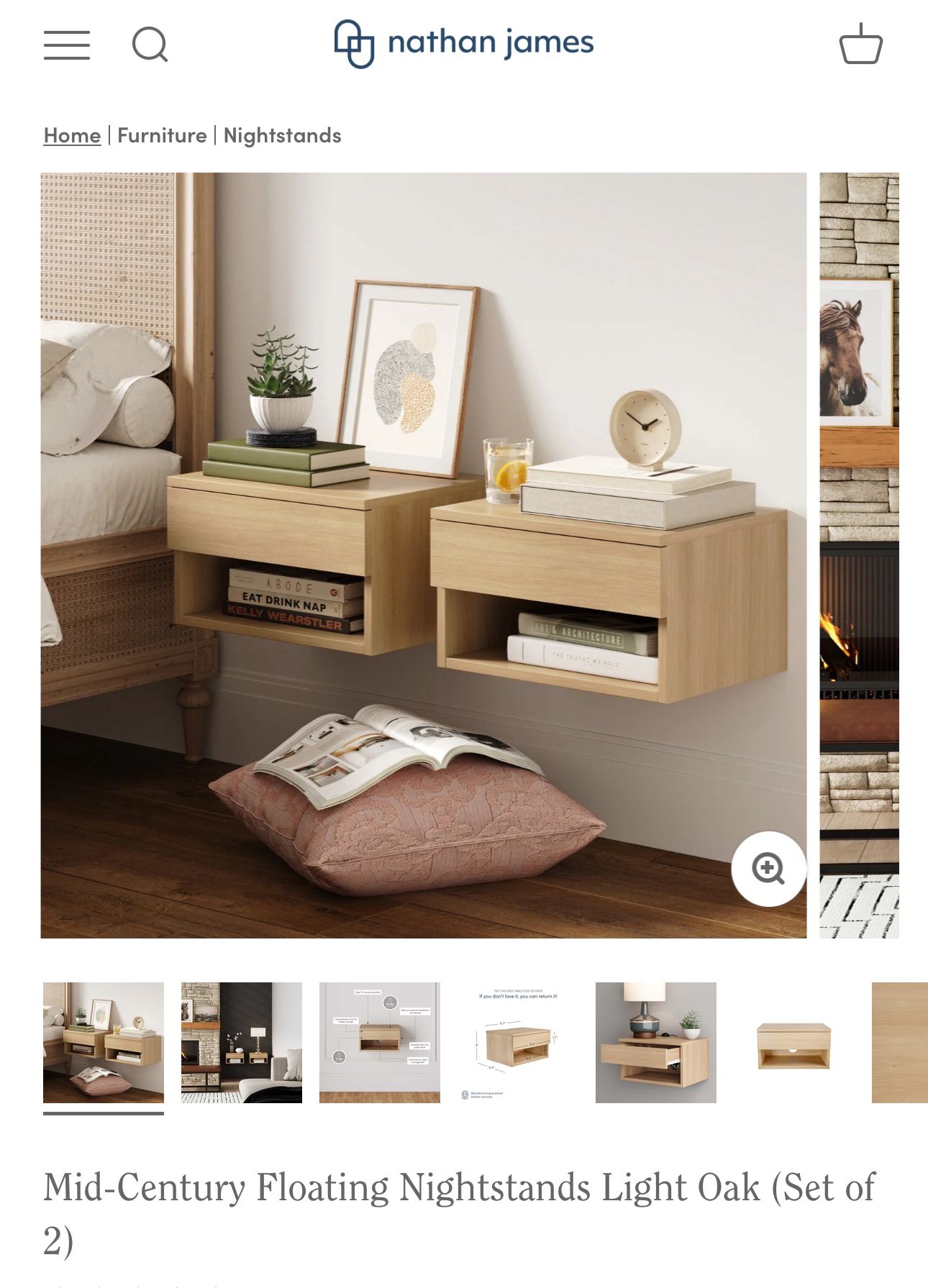 Nathan James Floating Nightstand Set Of 2