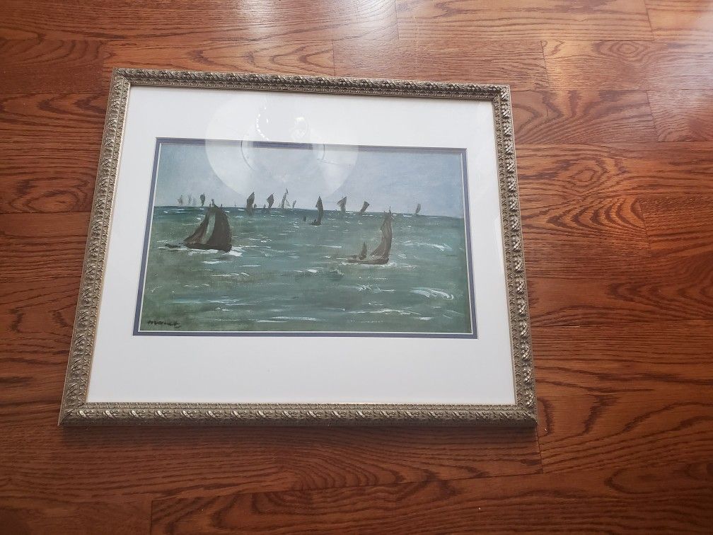 Edouard Manet French saling ships at sea art frame from the Chicago Art Institute Museum shop