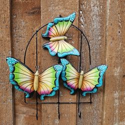 Wall Decoration Butterfly Set. Clay Pots, Talavera,Plants, Pottery. $35 cada set de 3