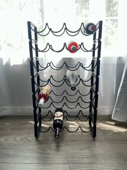 Pier 1 Imports 7-Tier Wine Rack – Stackable, Black Metal, Space Saving!