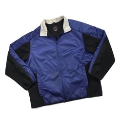 VINTAGE NIKE WINDBREAKER JACKET XL BLUE FLEECE CENTER SWOOSH TRAVIS SCOTT ZIP UP