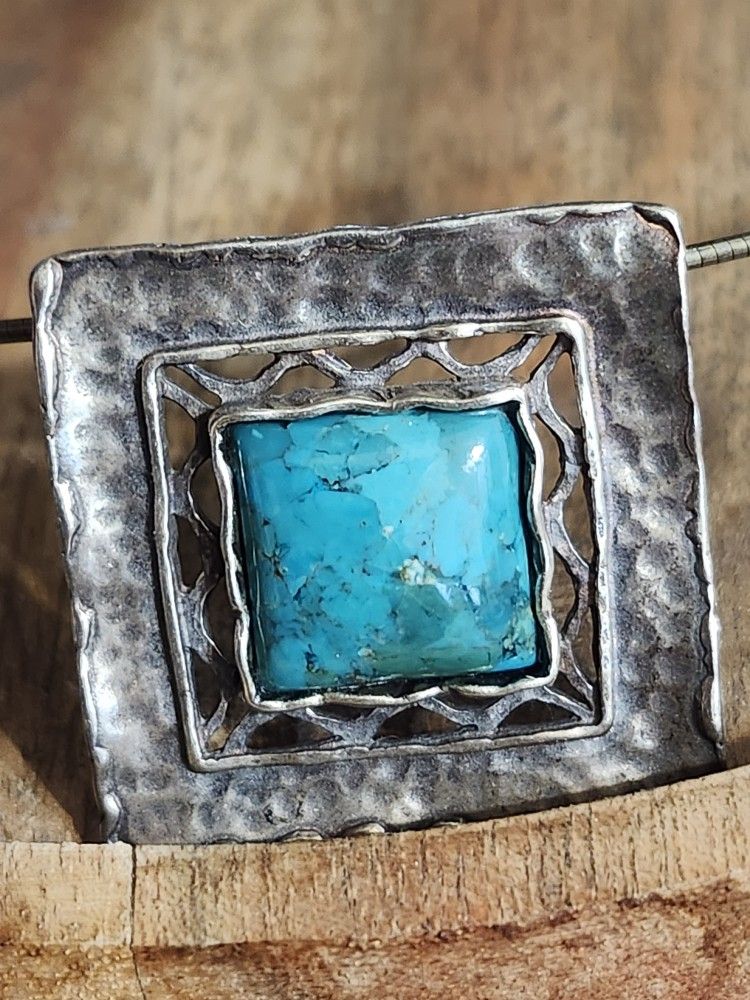 Sterling Silver Turquoise Pendant Necklace