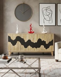 MEW BUFFET OR TV STAND LIGHT BROWN BLACK 63x17