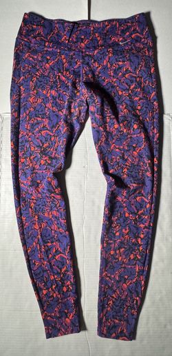 Pre Owned Good  Nike Dri Fit  Leggings  Embroidered  Purple Pink Orange  Women  Size Large