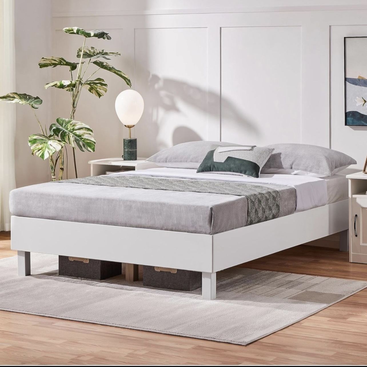 Bed Frame (White Queen Size)