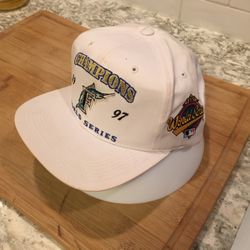 Miami Marlins 1997 all White World Series Baseball Cap Never Worn Bought At The 1097 Game