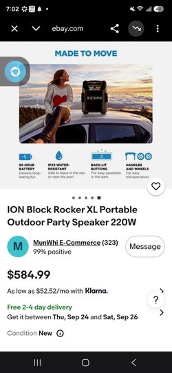 ION Block Rocker XL Portable Outdoor Party Speaker 220W