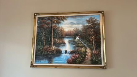 Riverscape Painting - Wall Art
