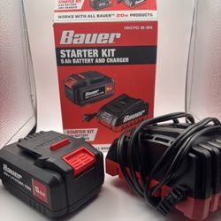 New Bauer Starter Kit, 5ah Battery And Charger 