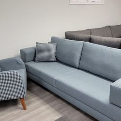 Sectional Sofa And Armchair With Ottoman 