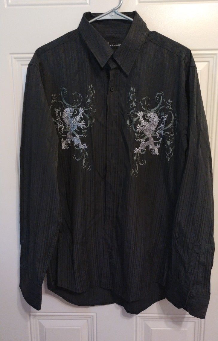 Level Ten Button Up Shirt XL Preowned Lion