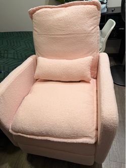 Pink Bouclé Nursery Glider Armchair