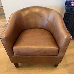 Pottery Barn Leather Club Chairs